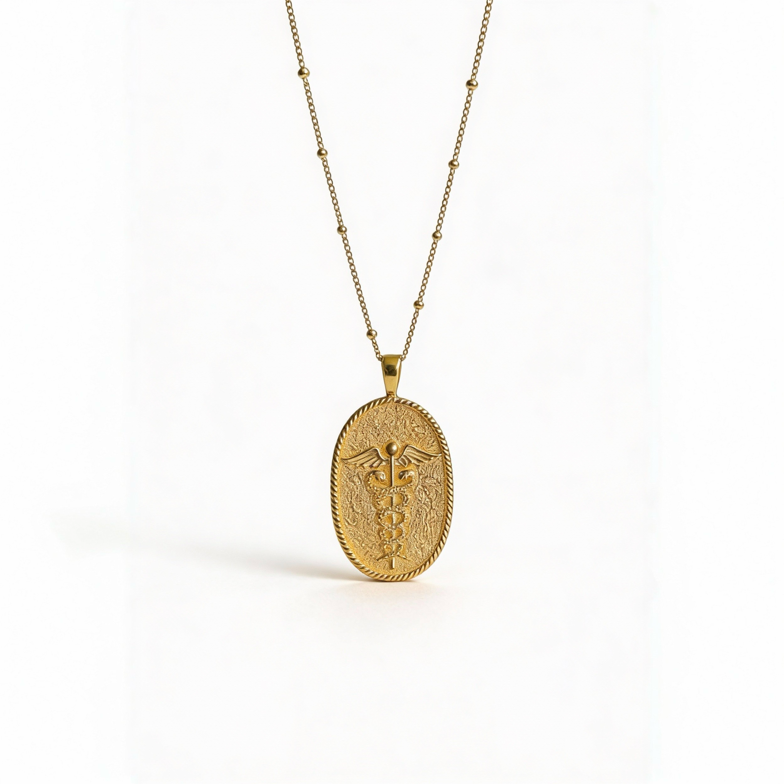 Golden Caduceus Necklace