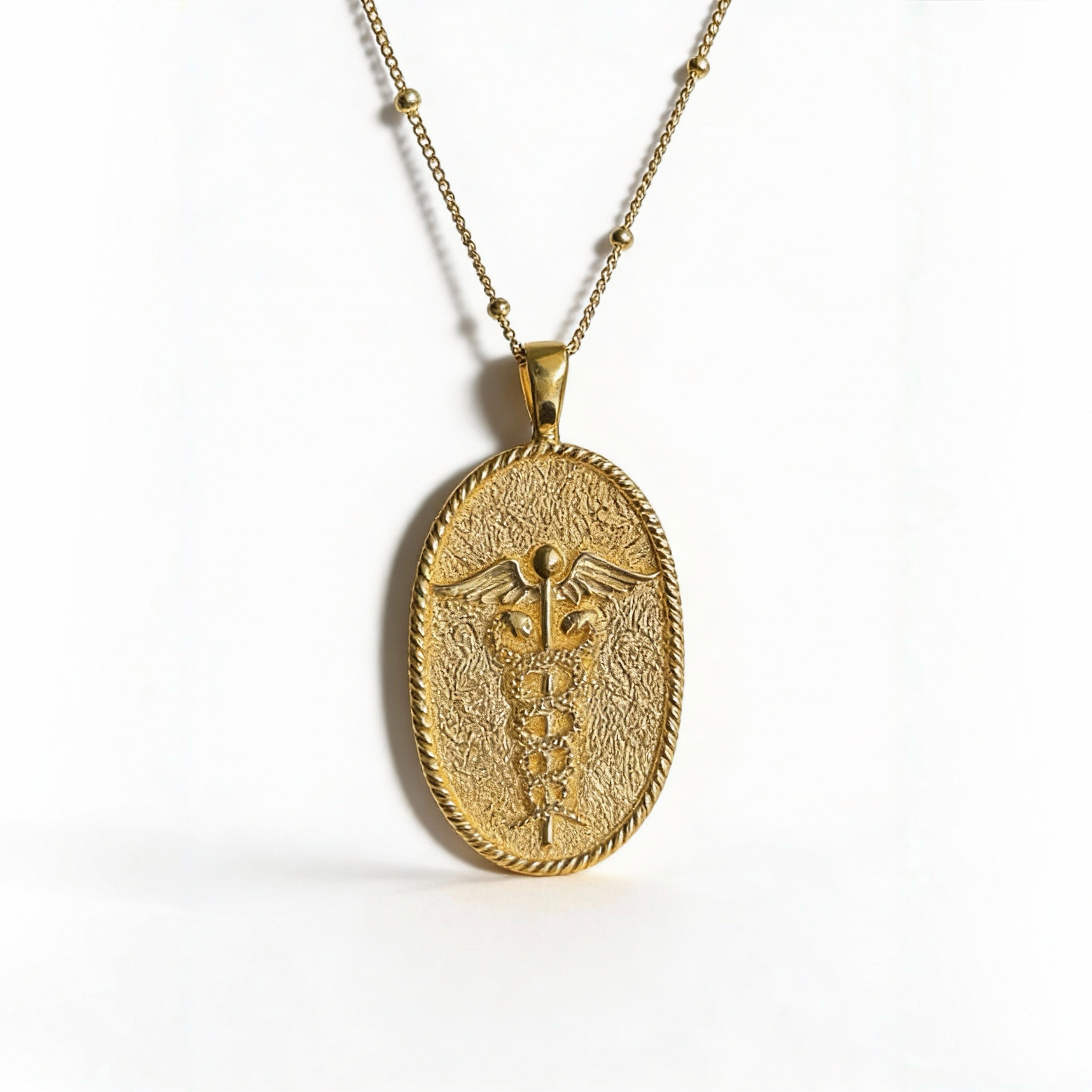 Golden Caduceus Necklace